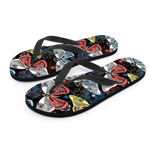 Colorful Butterflies Decor Flip Flops