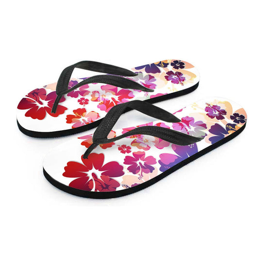 Colorful Aloha Flowers Flip Flops