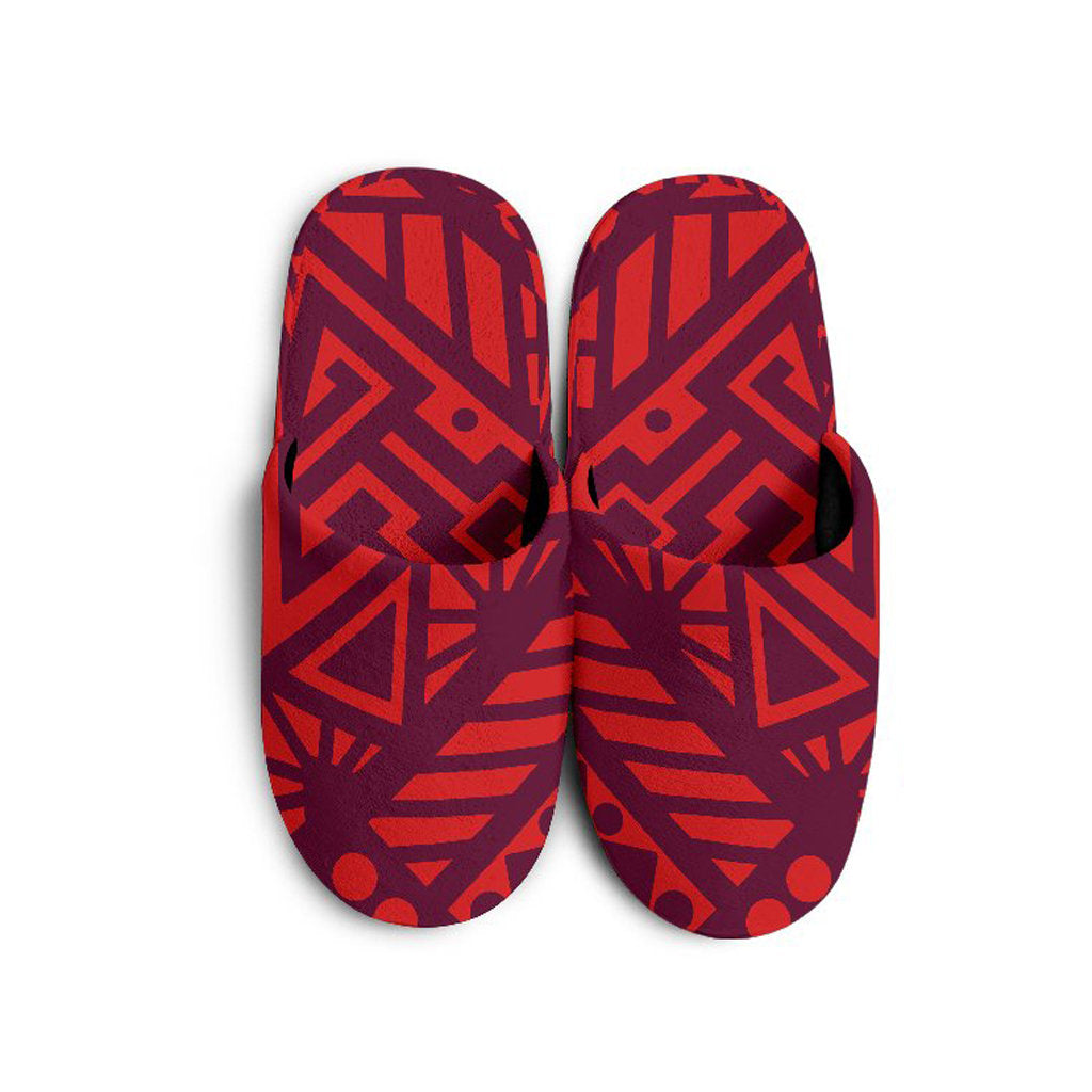 Red Tribal Polynesian Slippers