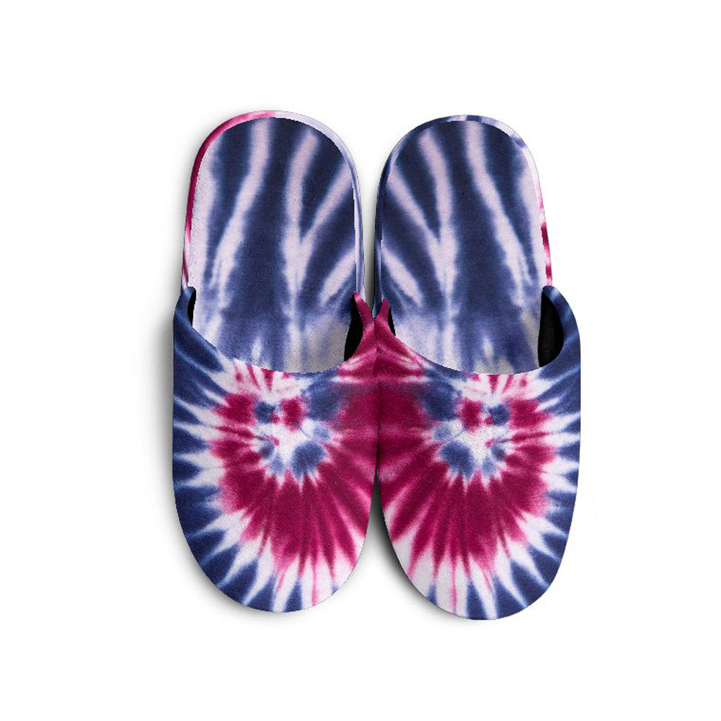 Red, White & Blue Tie Dye Slippers