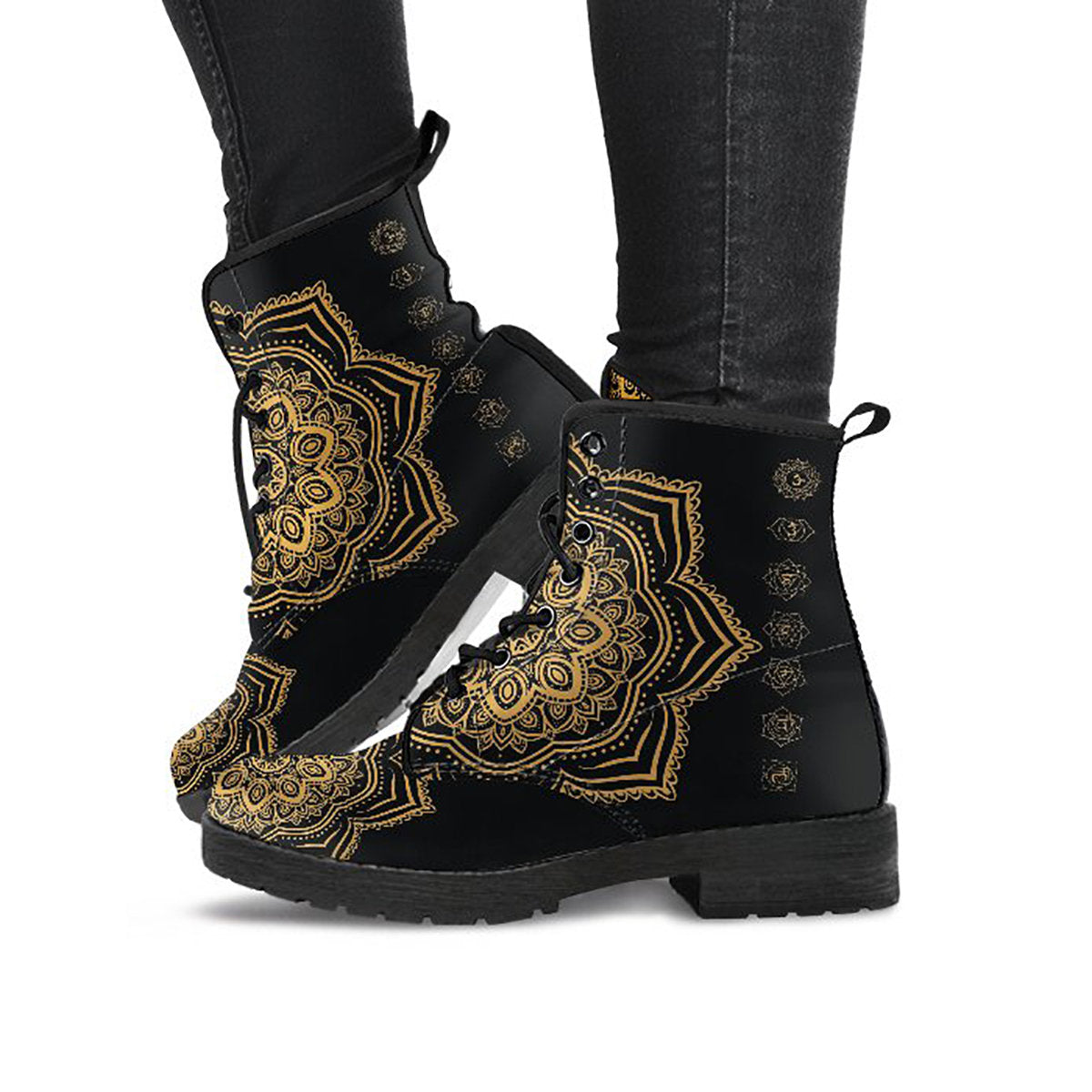 Gold Chakra Mandala Womens Boots