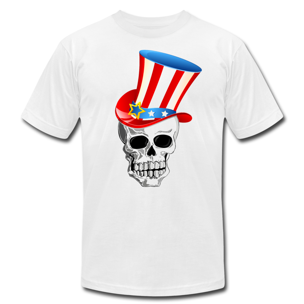 American Skull Hat T-Shirt - white