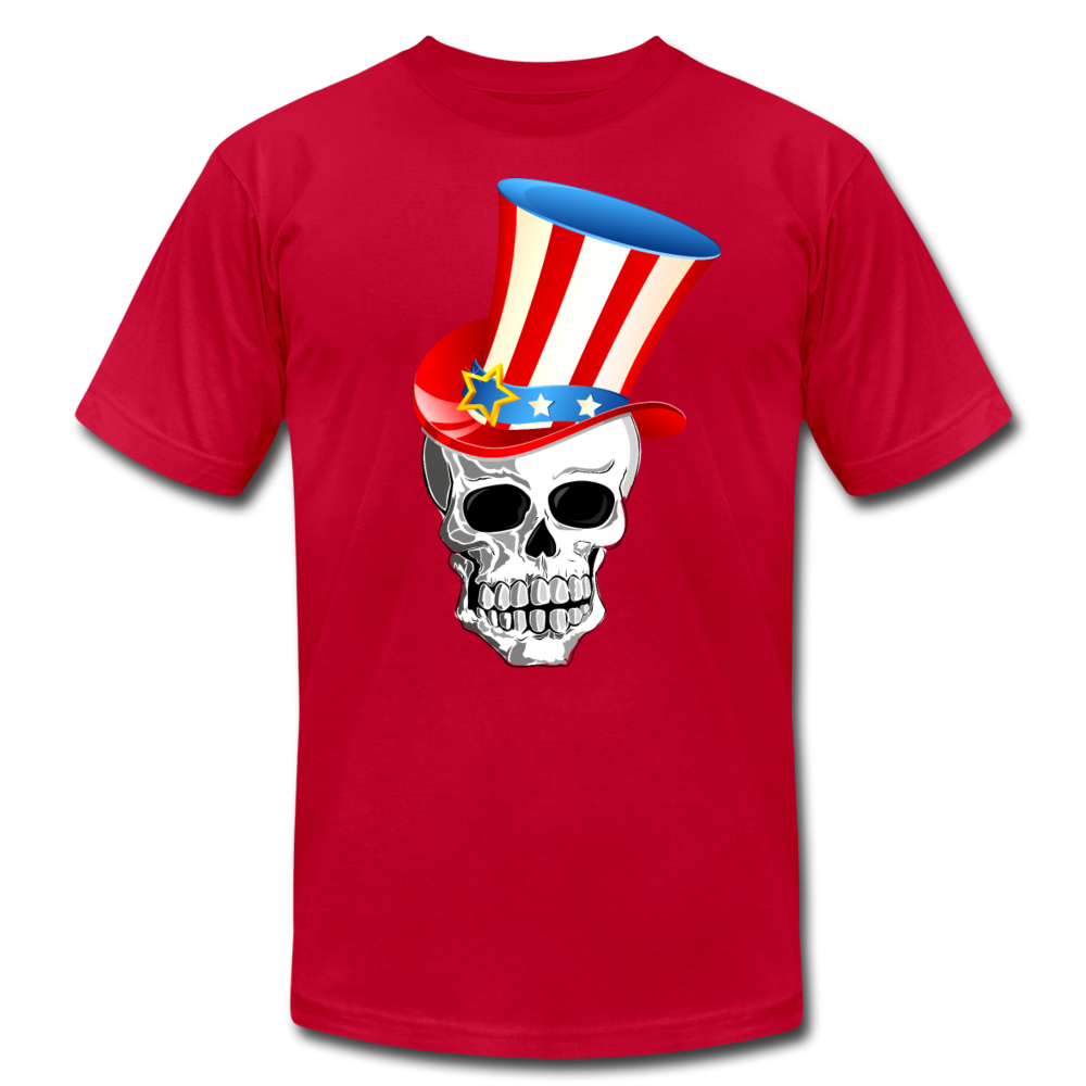American Skull Hat T-Shirt - red