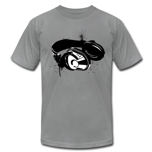 Black & White Head Phones T-Shirt - slate