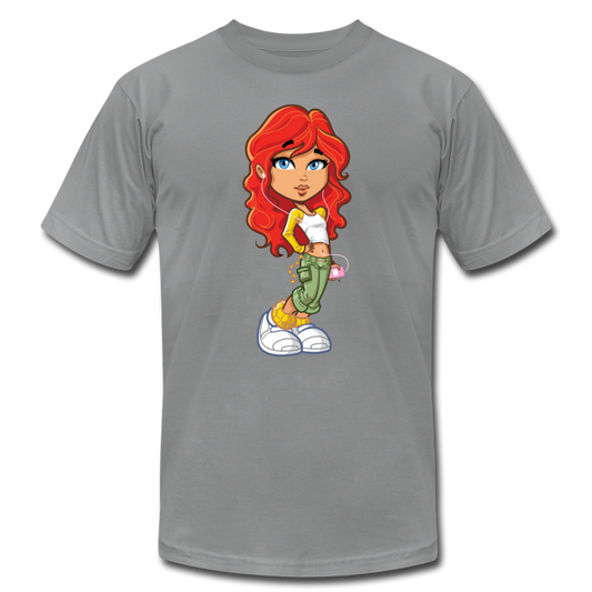 Cartoon Girl T-Shirt - slate