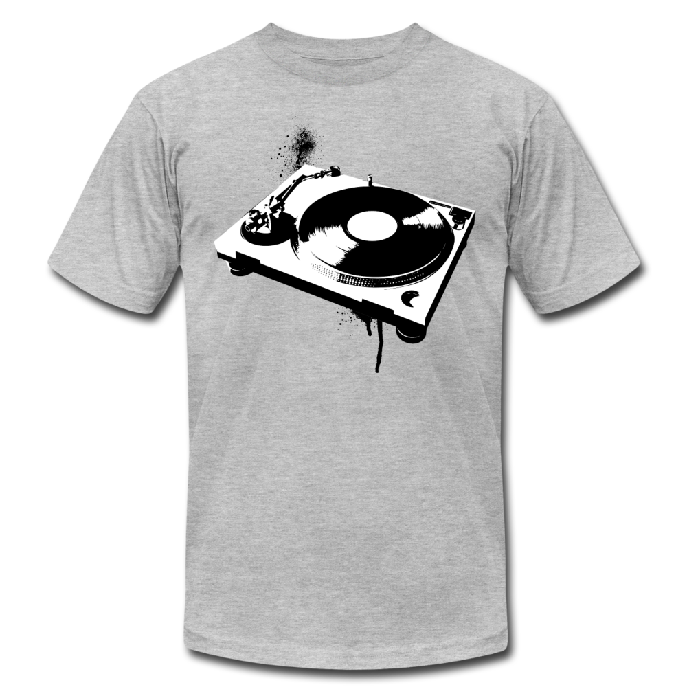Black & White Turntable T-Shirt - heather gray