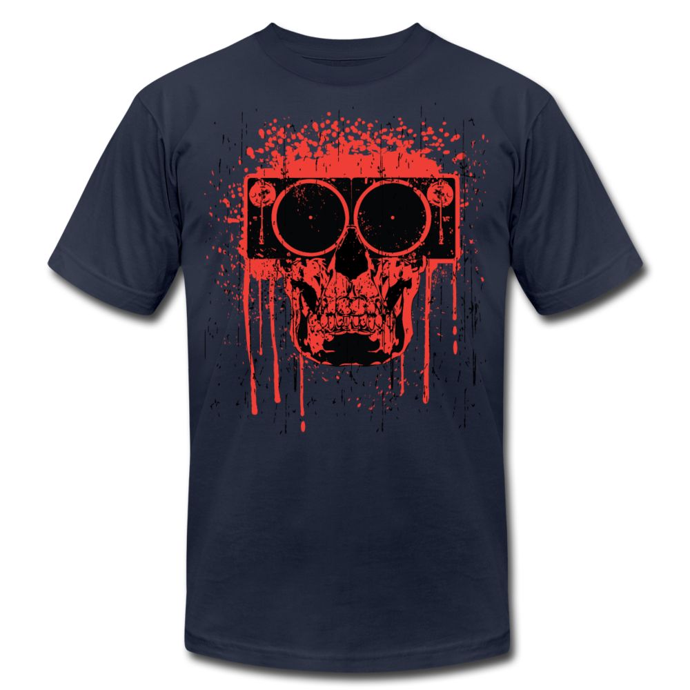 Abstract Skull Speaker T-Shirt - navy
