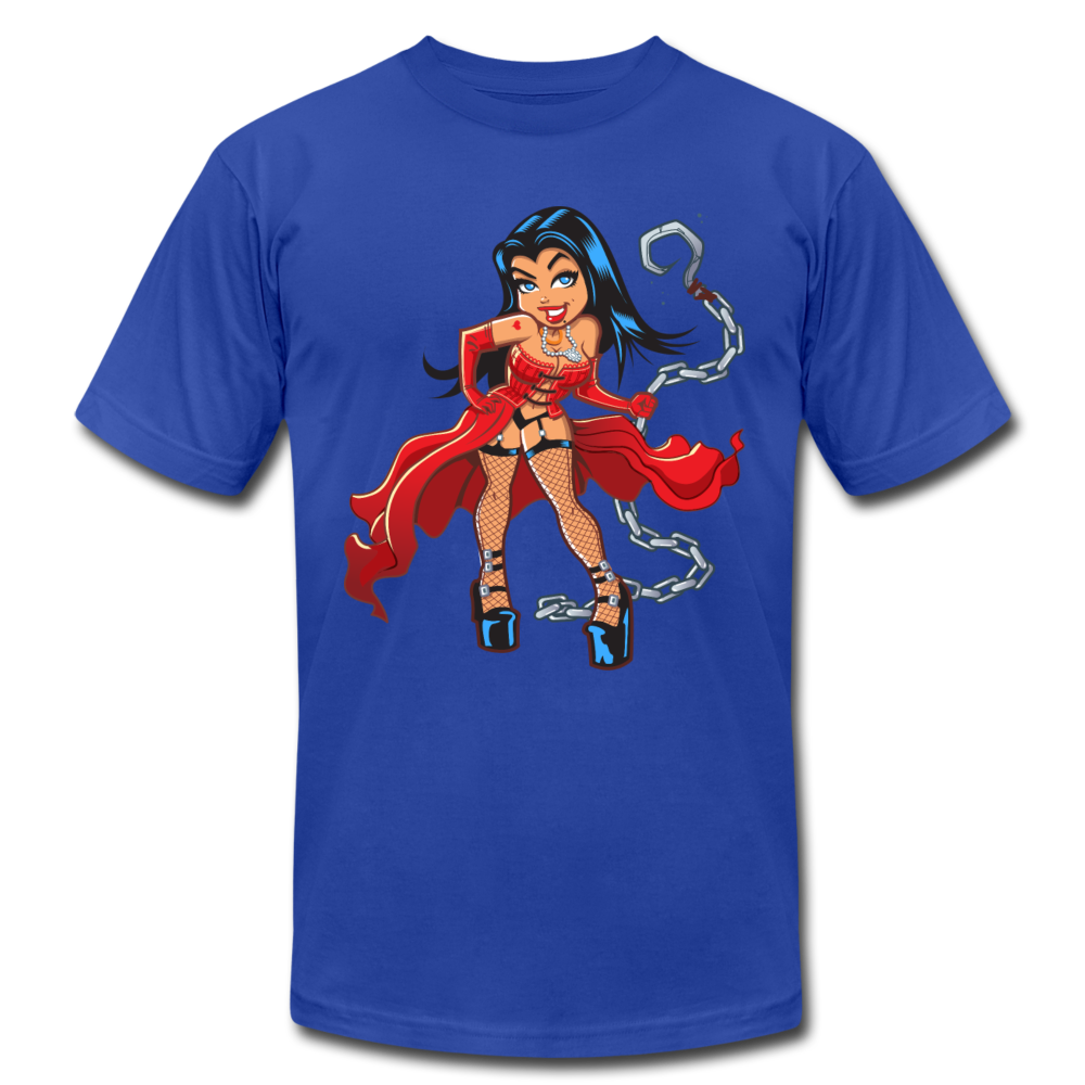 Cartoon Girl Chains T-Shirt - royal blue