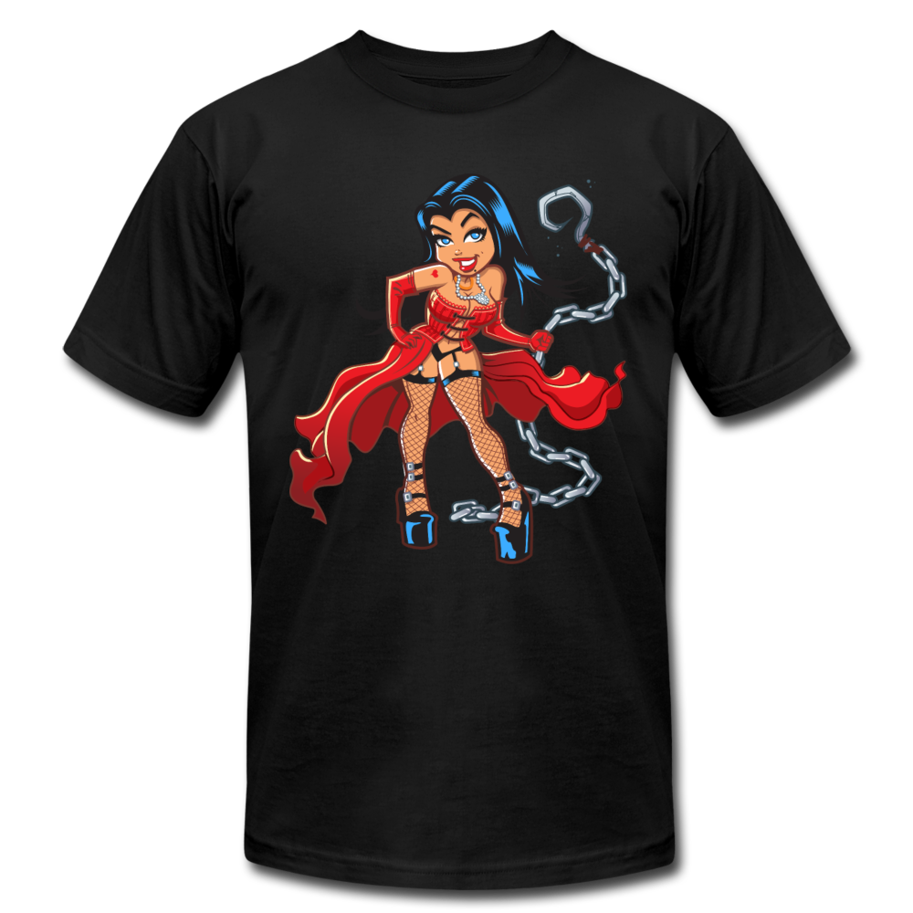 Cartoon Girl Chains T-Shirt - black