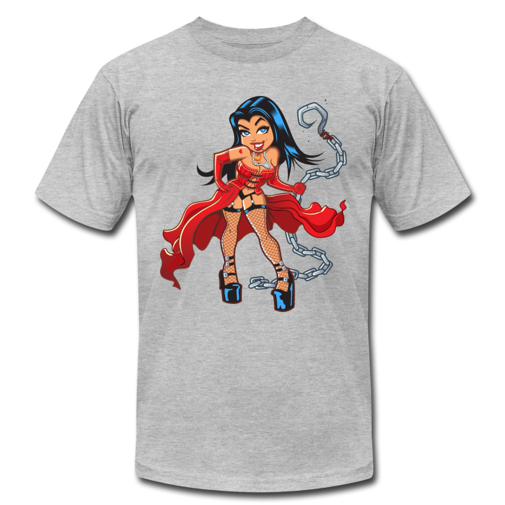 Cartoon Girl Chains T-Shirt - heather gray