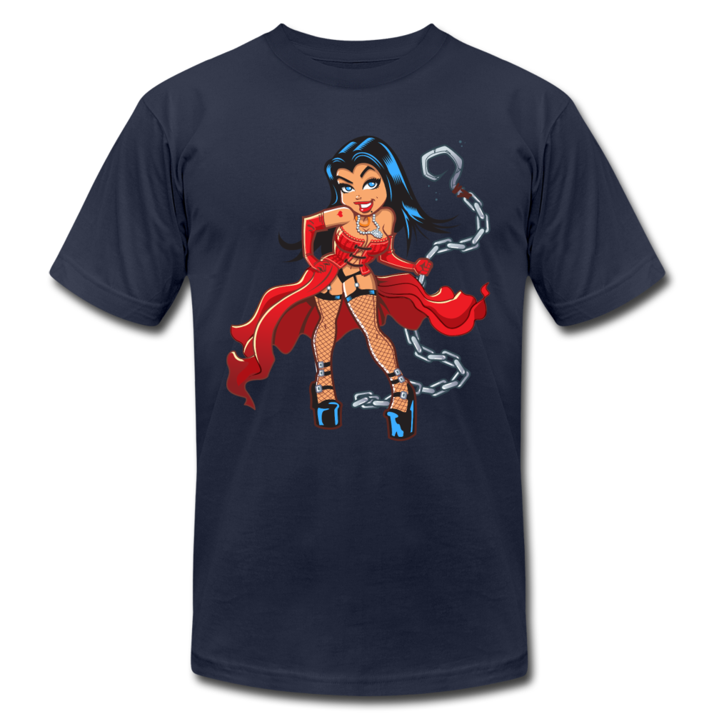 Cartoon Girl Chains T-Shirt - navy