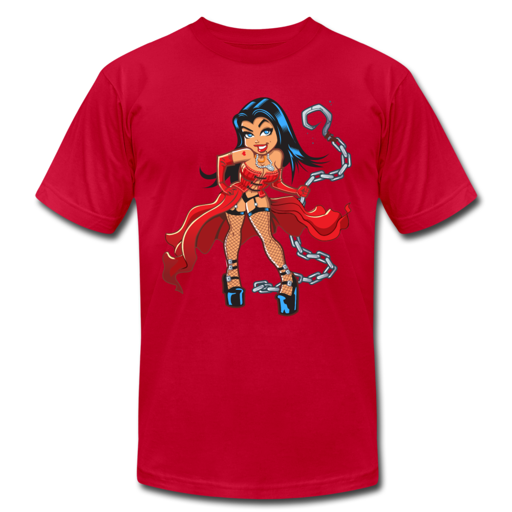 Cartoon Girl Chains T-Shirt - red