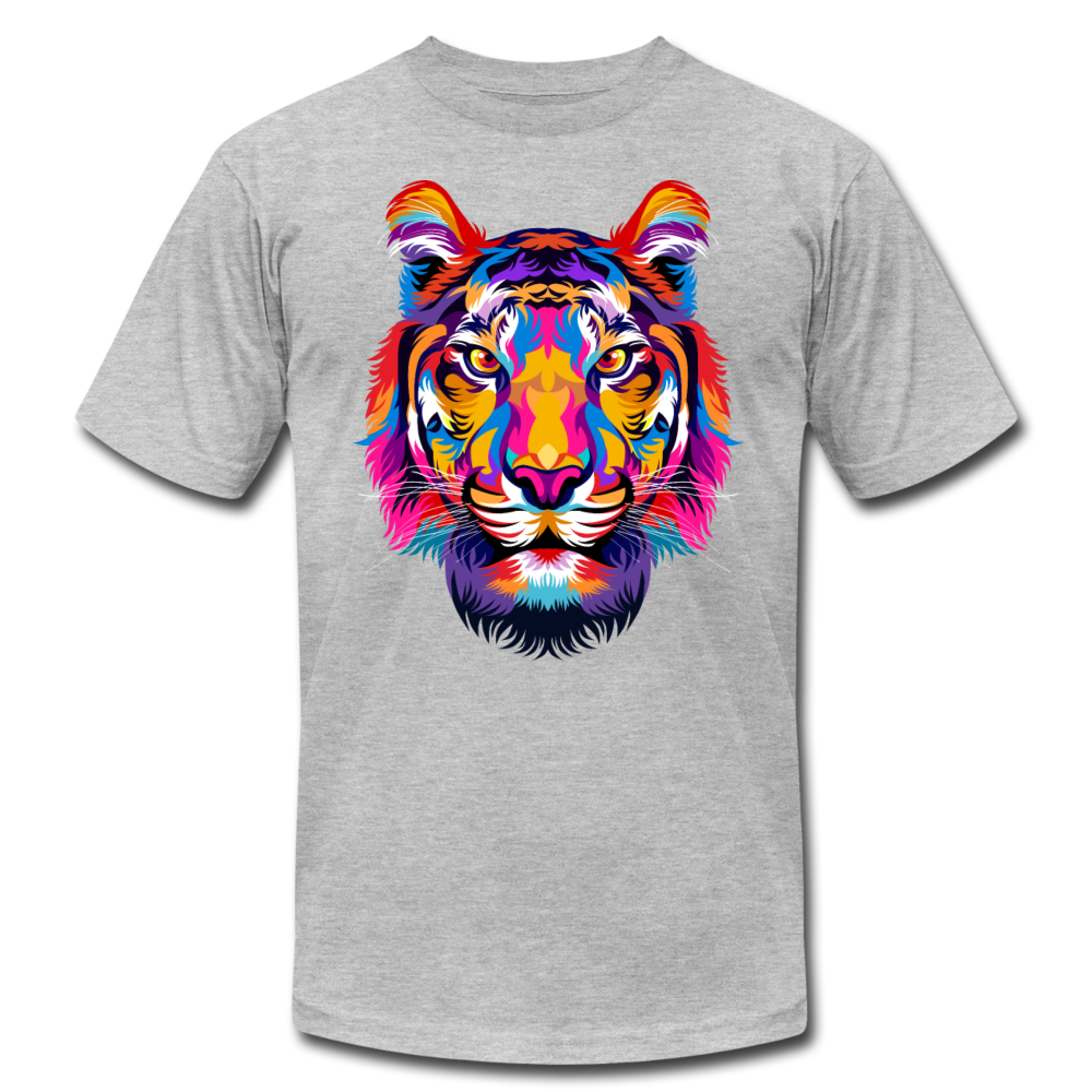 Colorful Abstract Tiger T-Shirt - heather gray