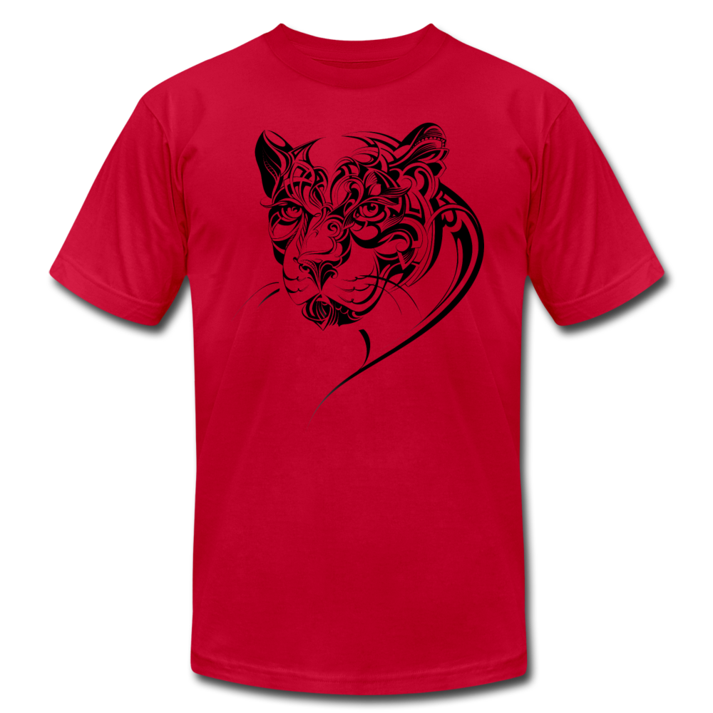 Tribal Maori Jungle Cat T-Shirt - red
