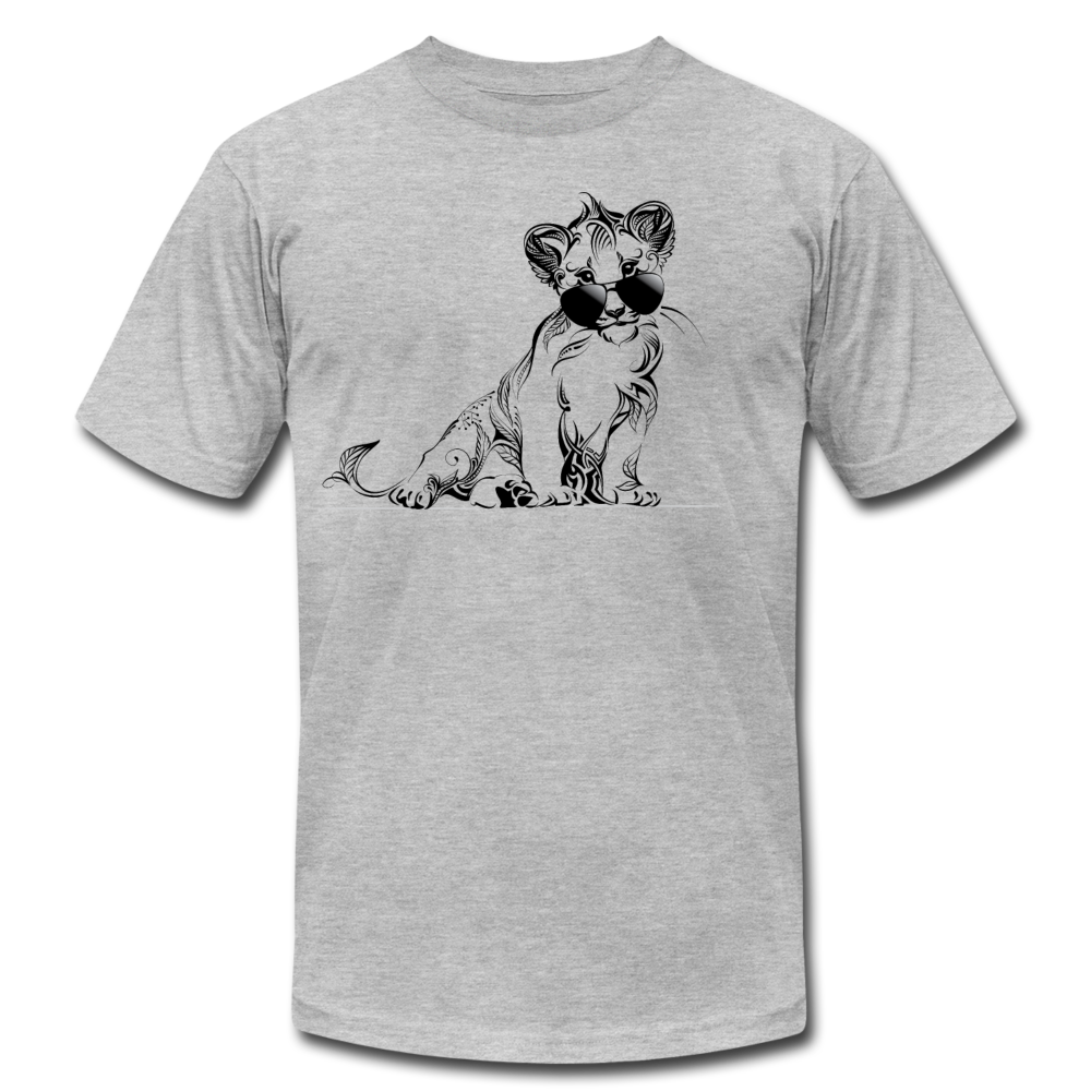 Tribal Maori Lion Cub T-Shirt - heather gray