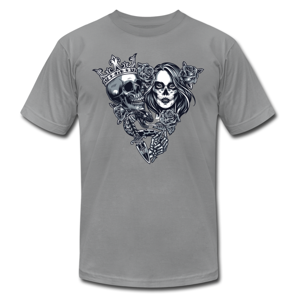 Guy & Girl Skulls T-Shirt - slate