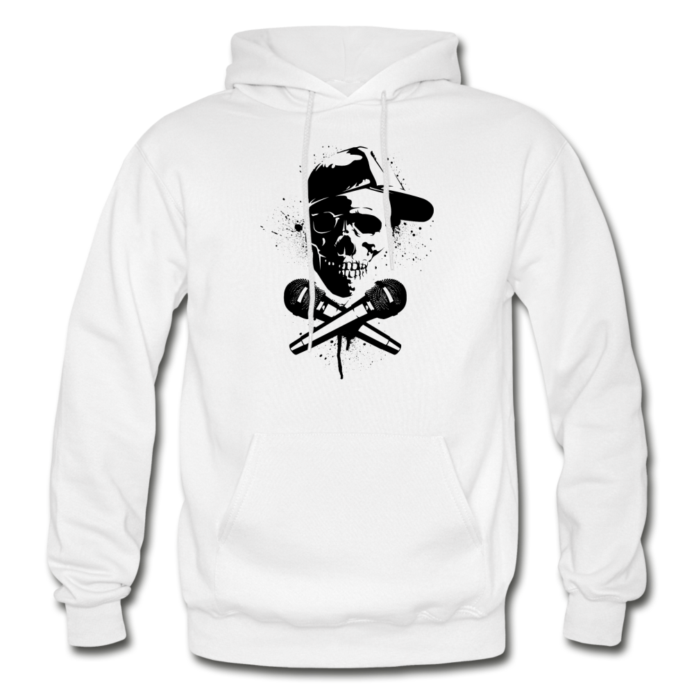 Hip Hop Skull & Cross Microphones - white