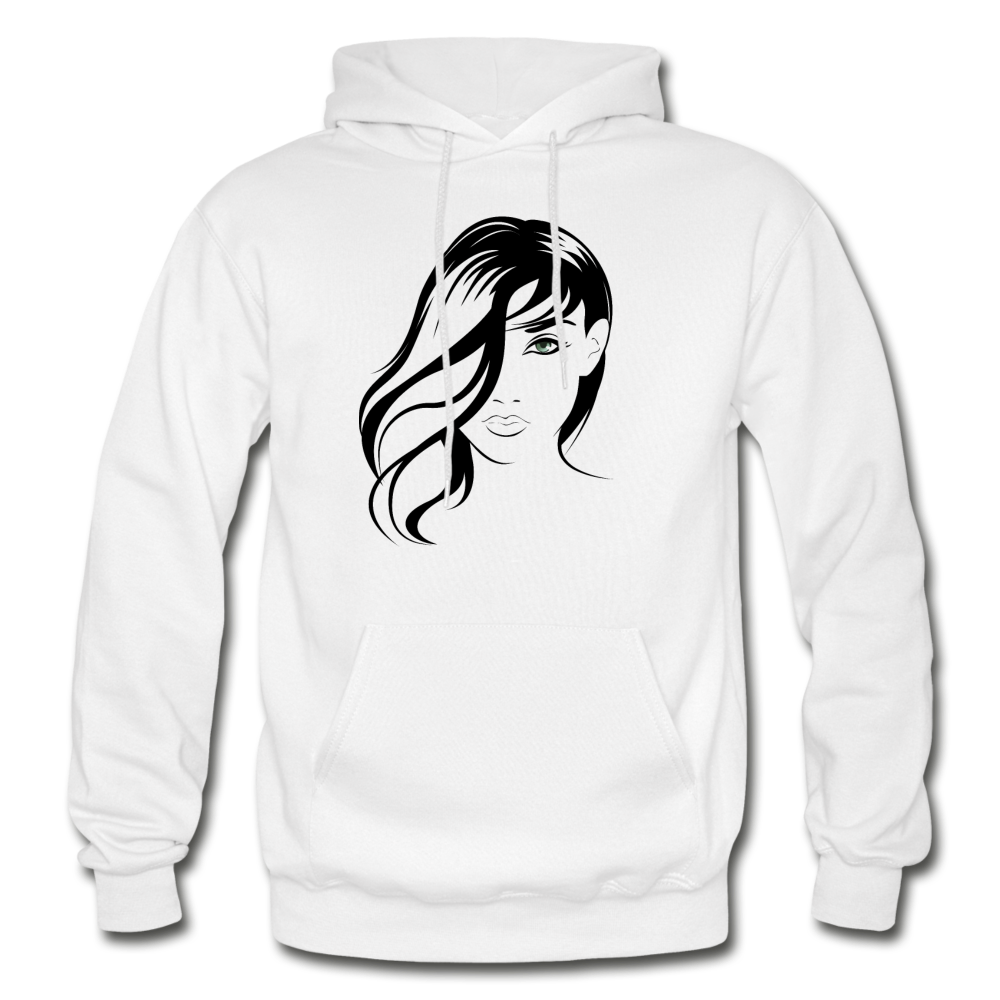 Girl Face Hoodie - white