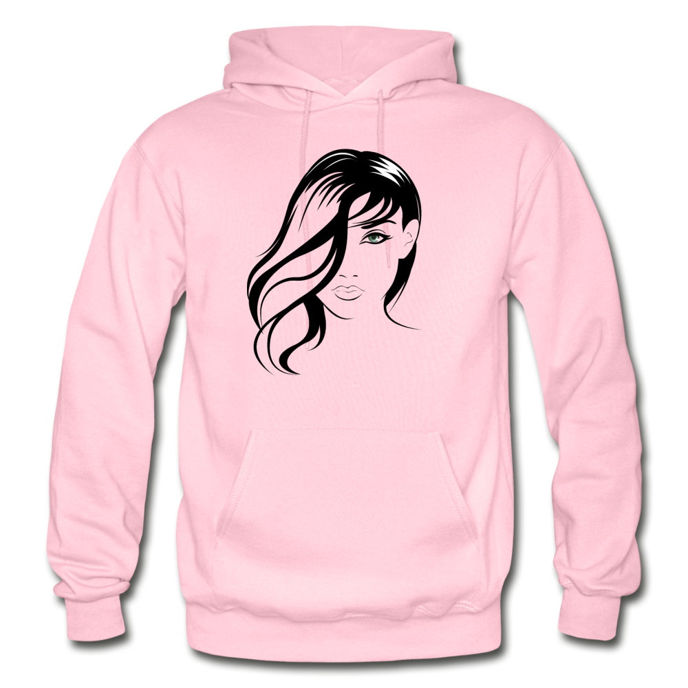 Girl Face Hoodie - light pink