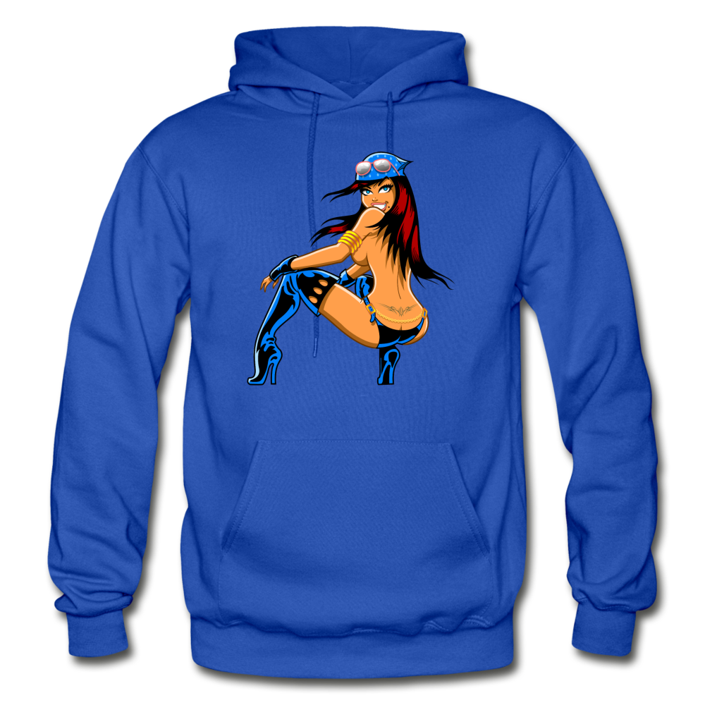 Hot Girl Cartoon Hoodie - royal blue