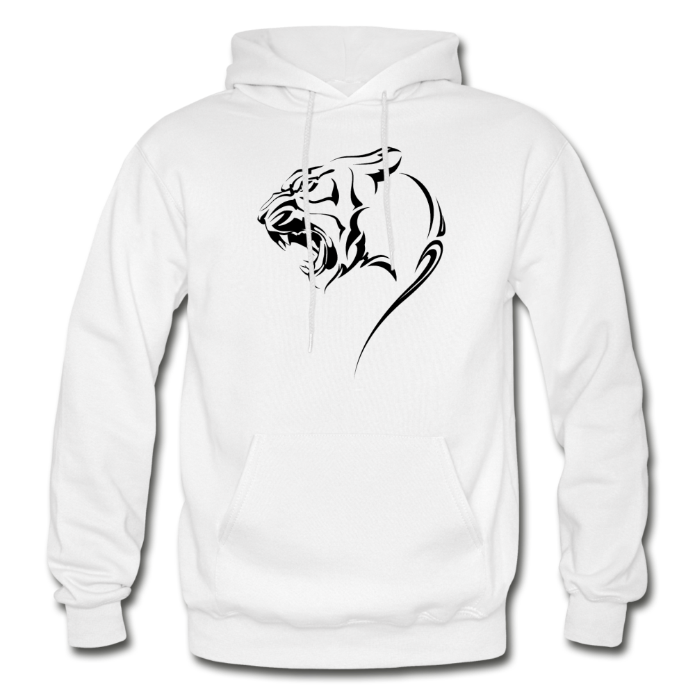 Tribal Maori Jungle Cat Hoodie - white