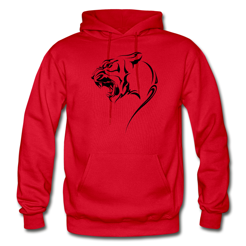 Tribal Maori Jungle Cat Hoodie - red