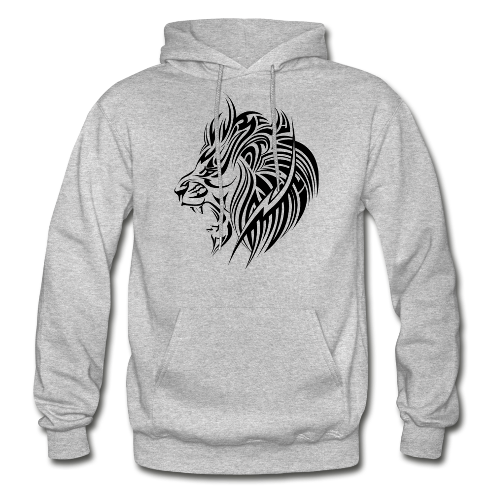 Tribal Maori Lion Hoodie - heather gray
