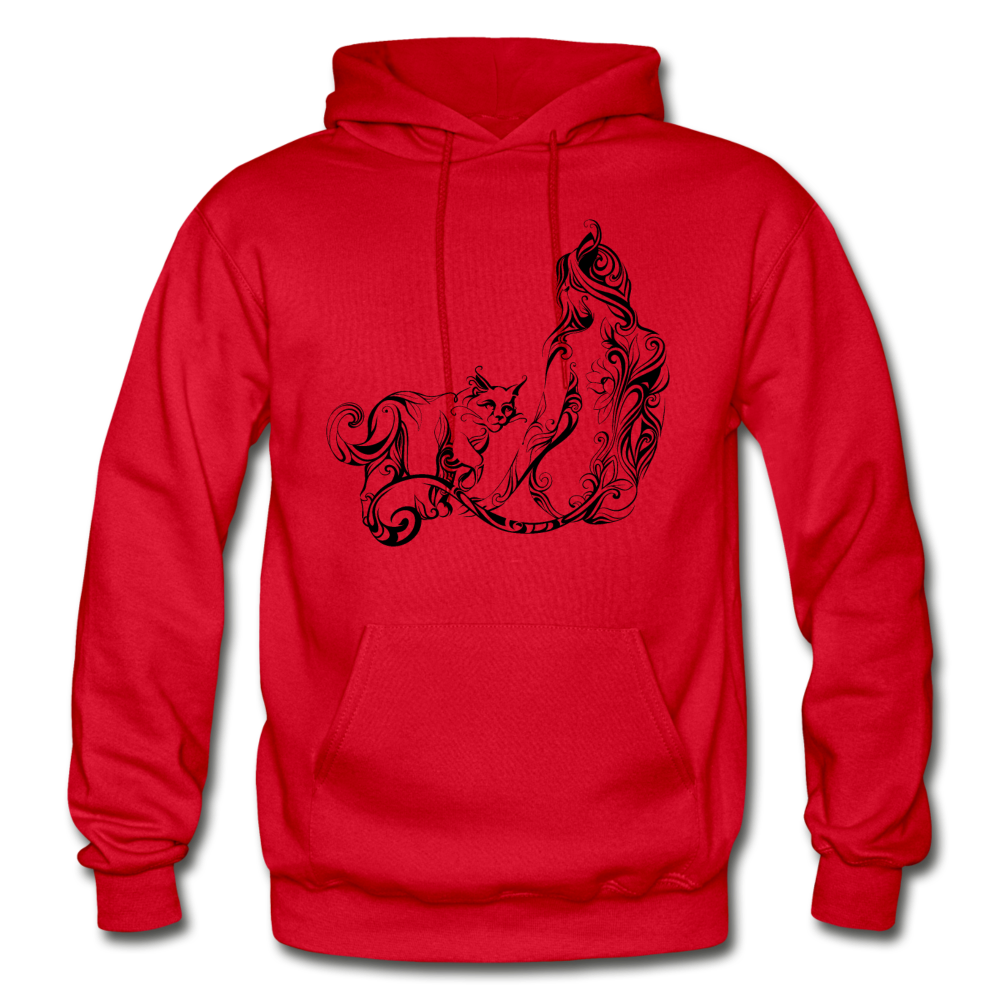 Tribal Maori Cat Woman Hoodie - red