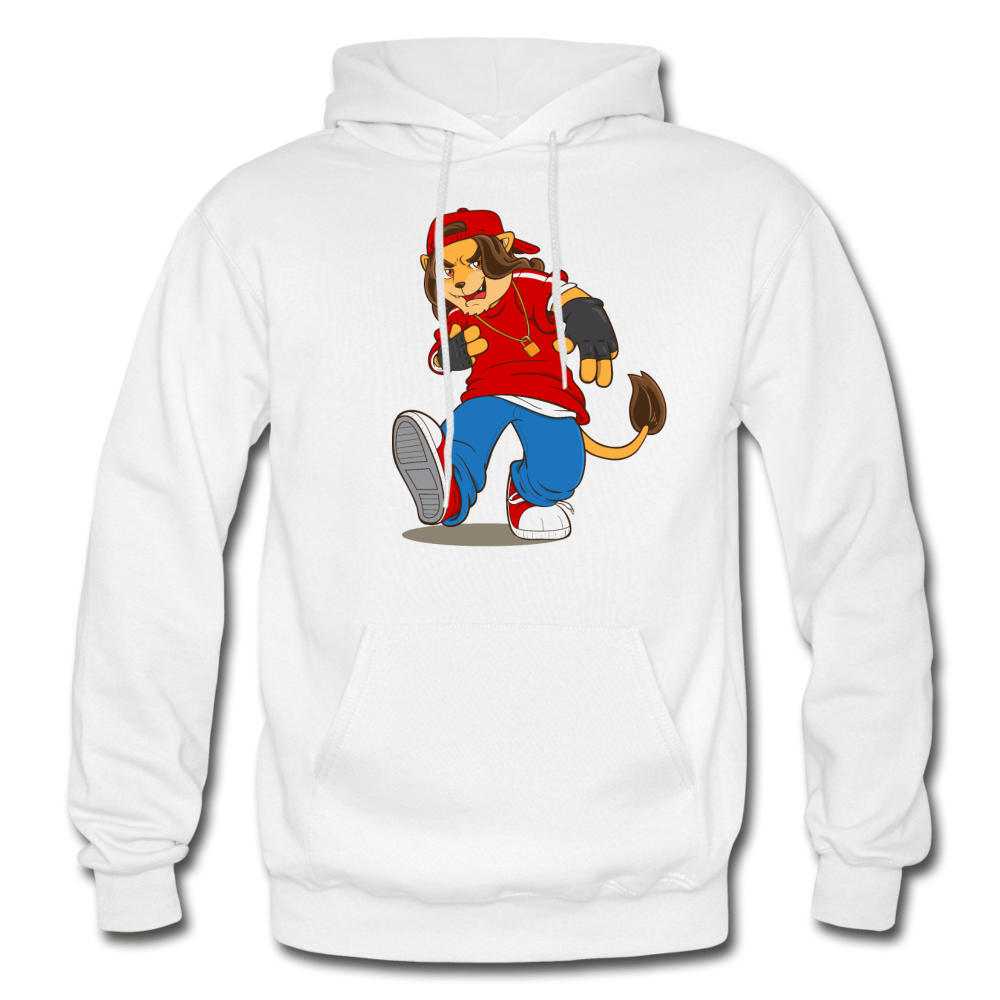 Hip Hop Lion Hoodie - white