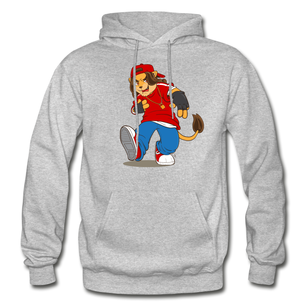 Hip Hop Lion Hoodie - heather gray