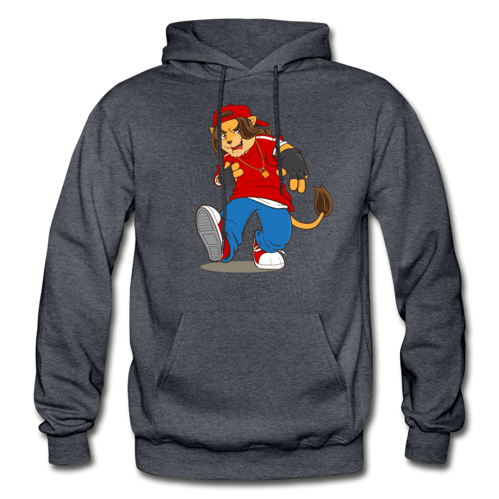 Hip Hop Lion Hoodie - charcoal gray