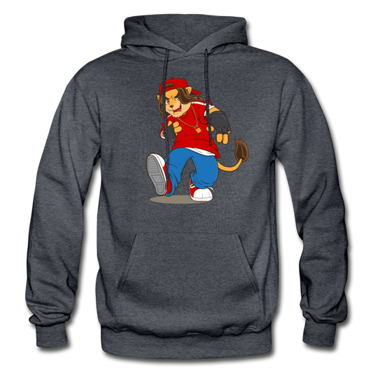 Hip Hop Lion Hoodie - charcoal gray