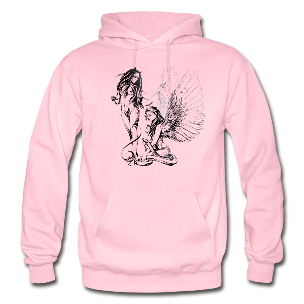 Tribal Maori Devil Angel Girls Hoodie - light pink