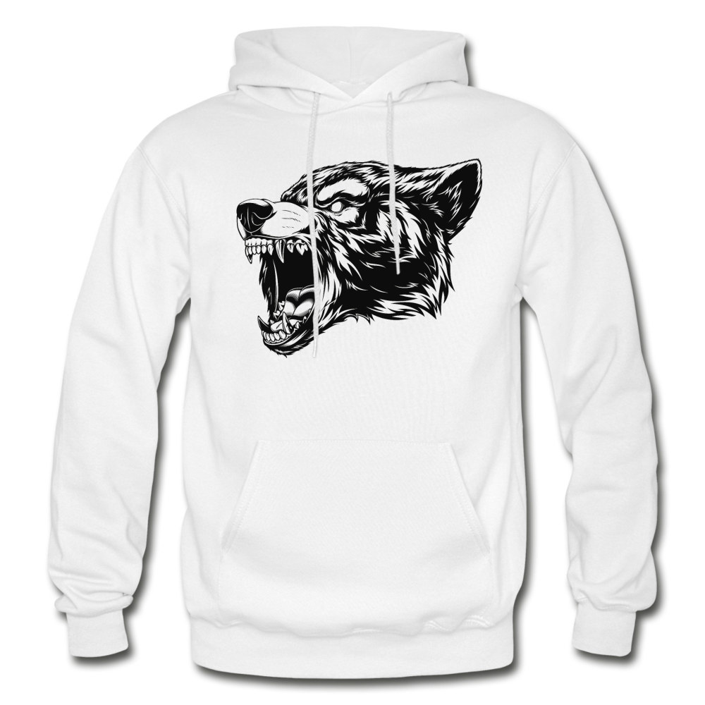 Growling Bear Hoodie - white
