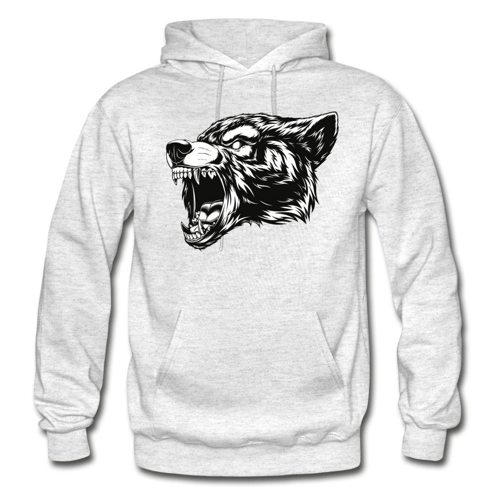 Growling Bear Hoodie - light heather gray