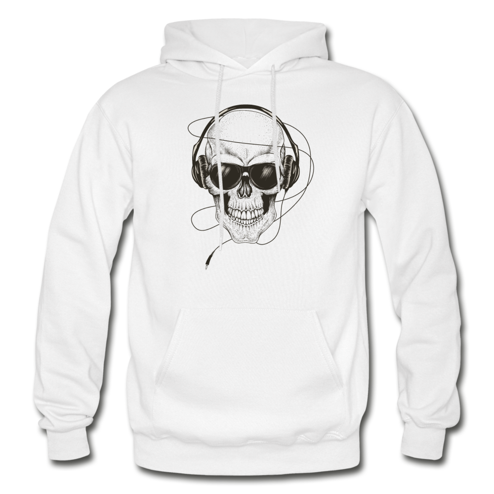 Skull Headphones Hoodie - white