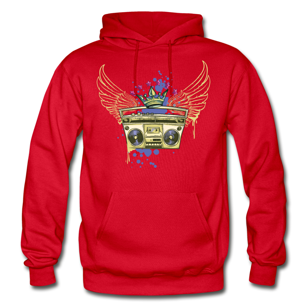Gold Boombox Wings Hoodie - red