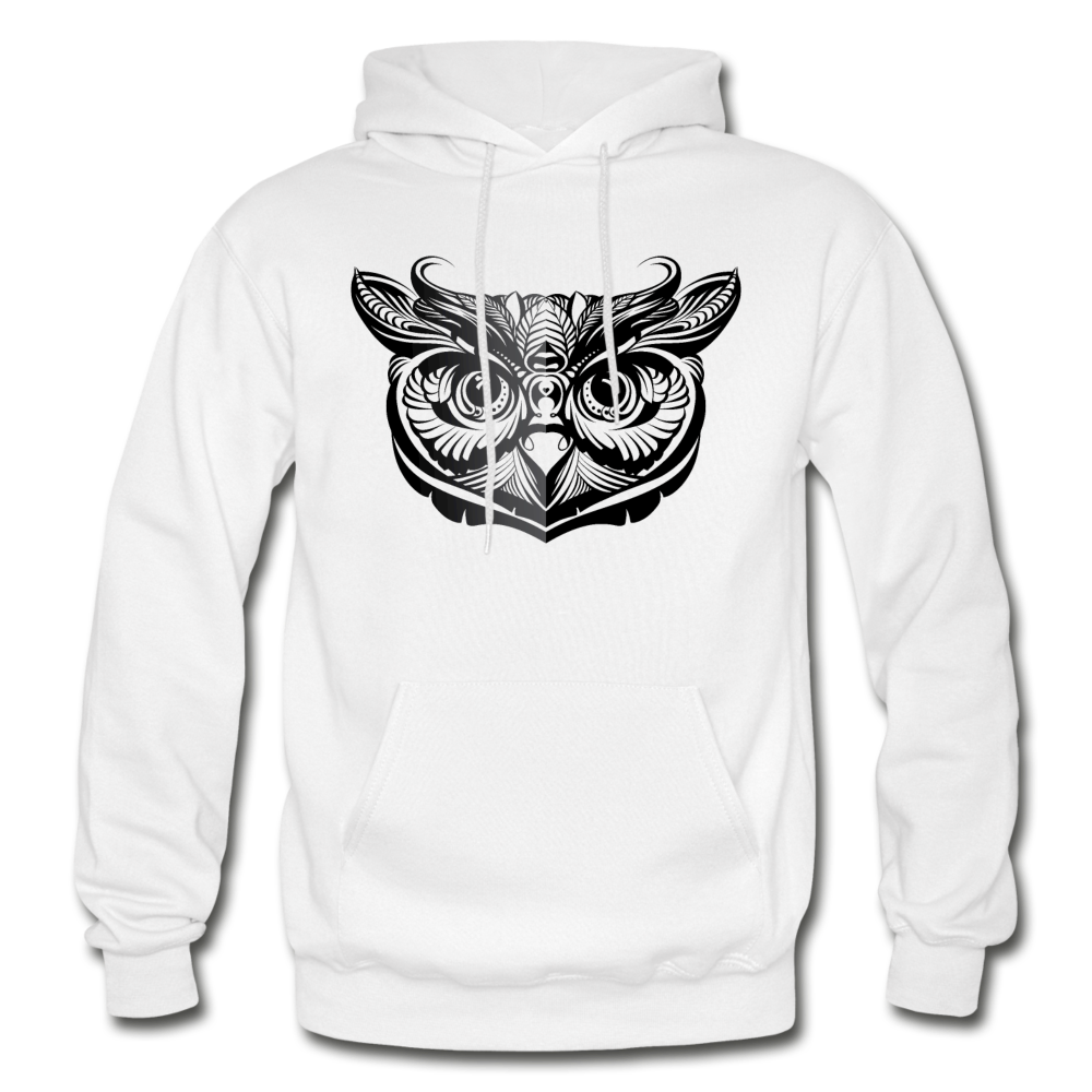 Tribal Maori Owl Hoodie - white