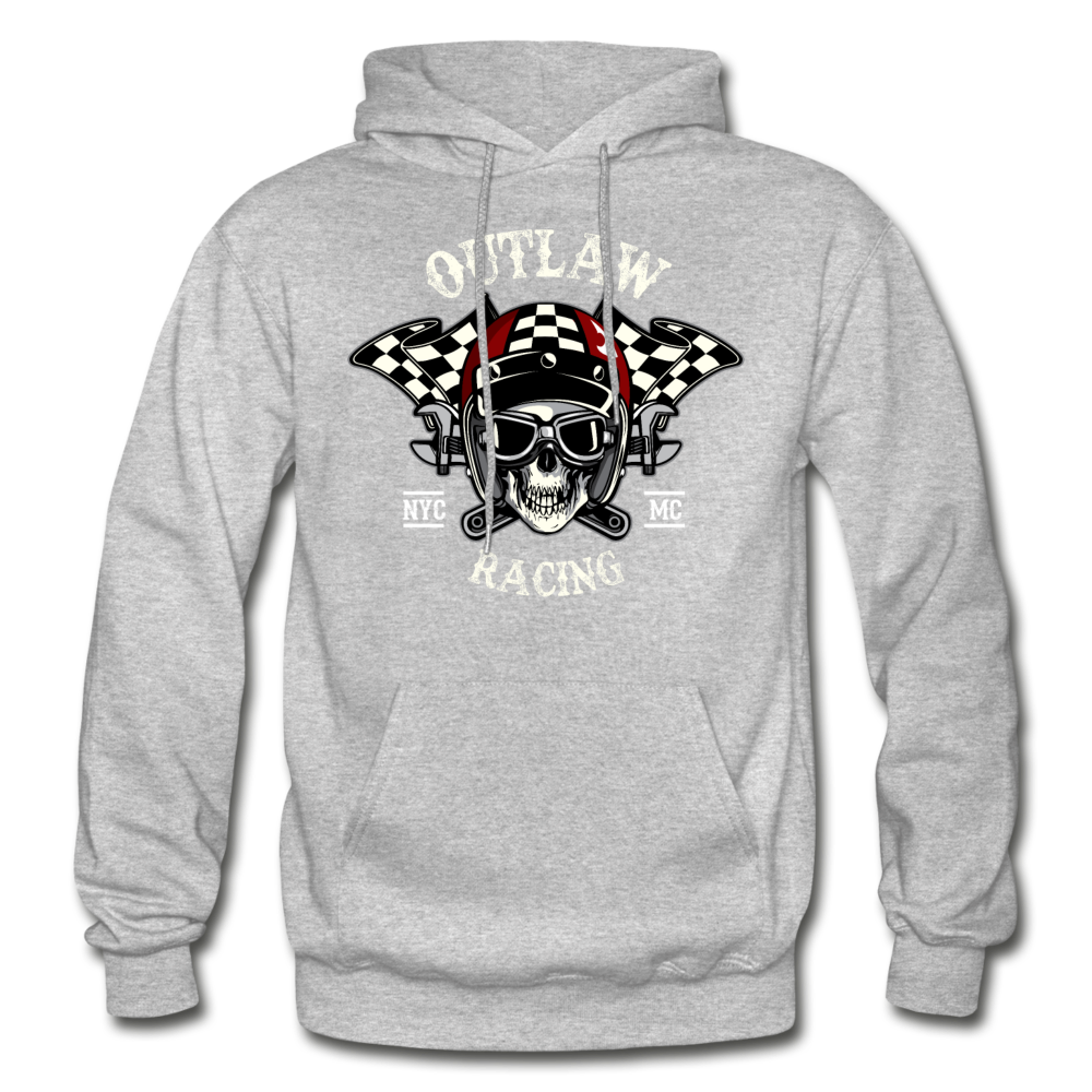 Outlay Racing Skull Hoodie - heather gray