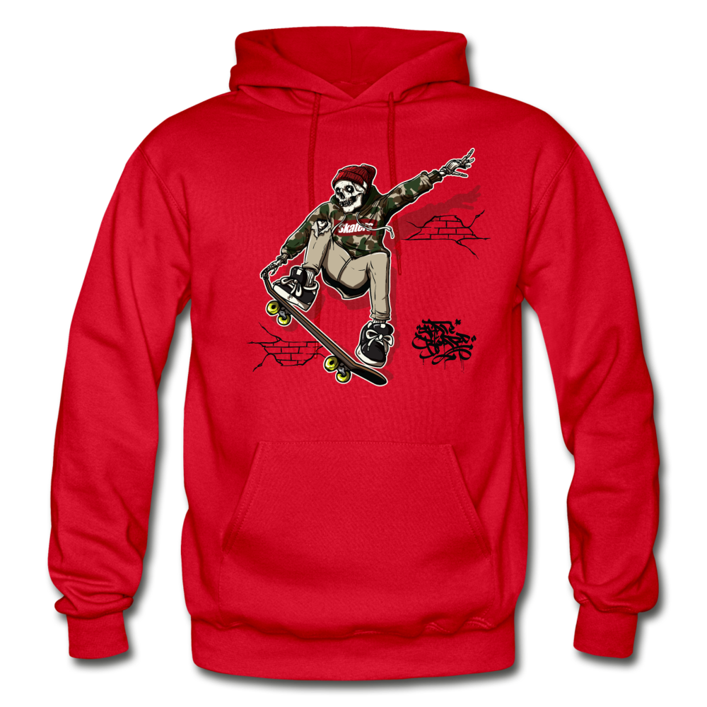 Skeleton Skater Hoodie - red