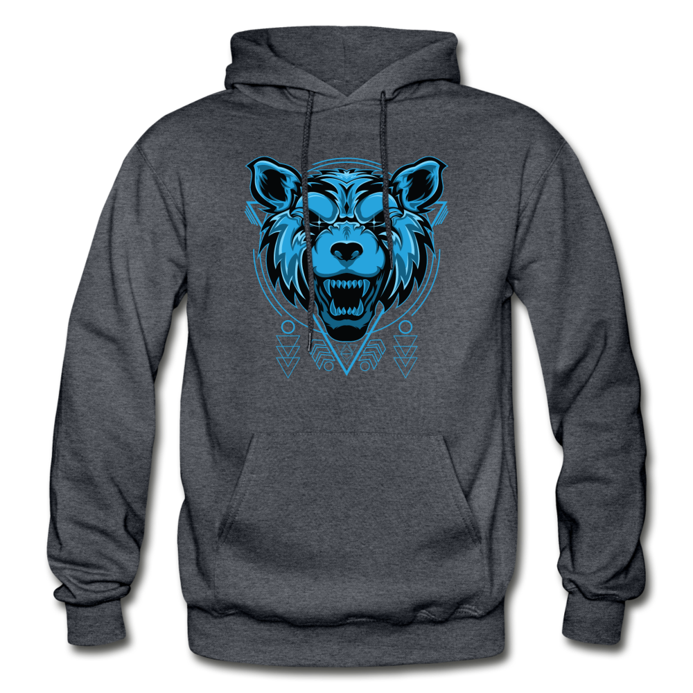 Blue Wolf Hoodie - charcoal gray