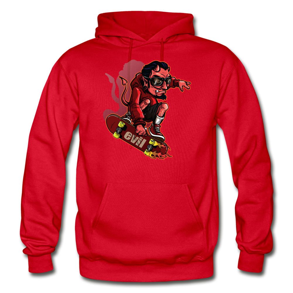 Devil Skater Cartoon Hoodie - red