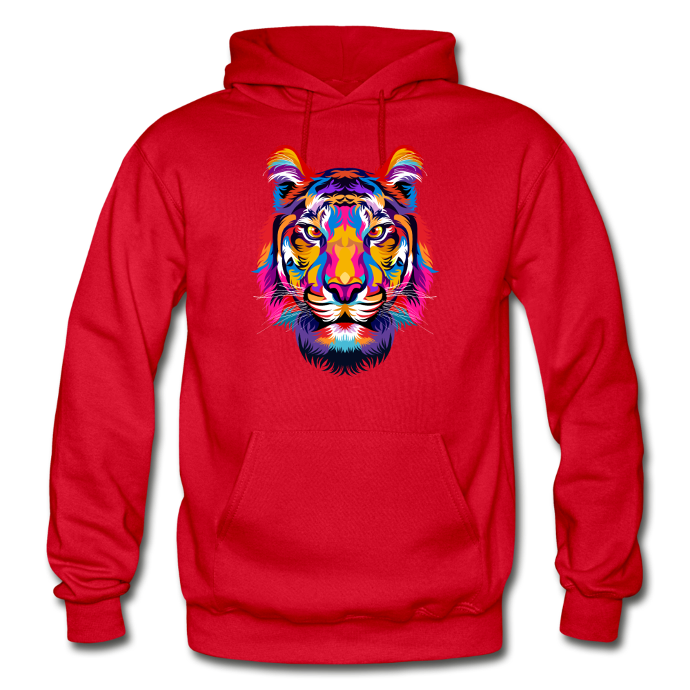 Colorful Tiger Hoodie - red