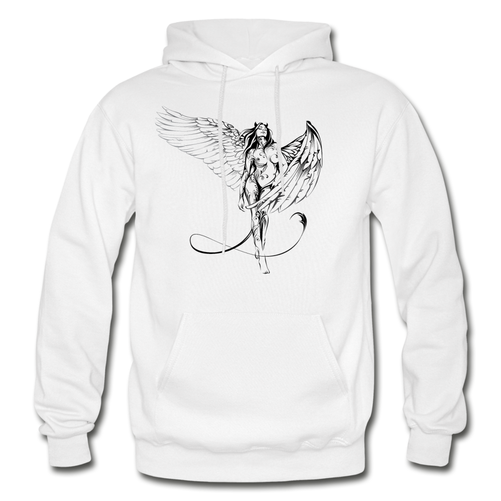 Tribal Maori Devil Angel Girl Hoodie - white