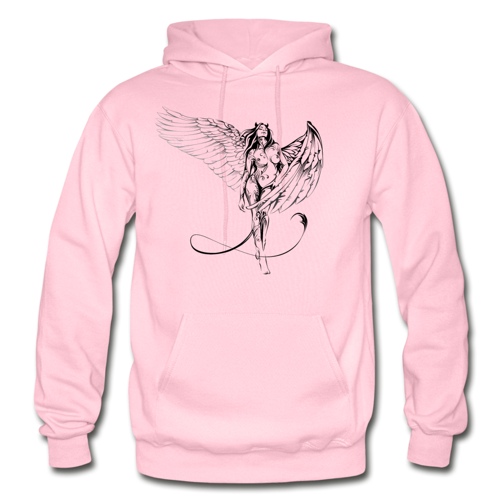 Tribal Maori Devil Angel Girl Hoodie - light pink