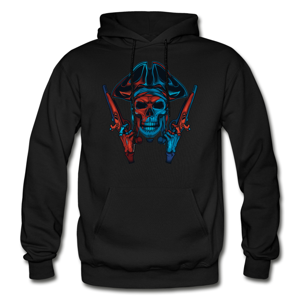 Pirate Skull with Guns Hoodie - black