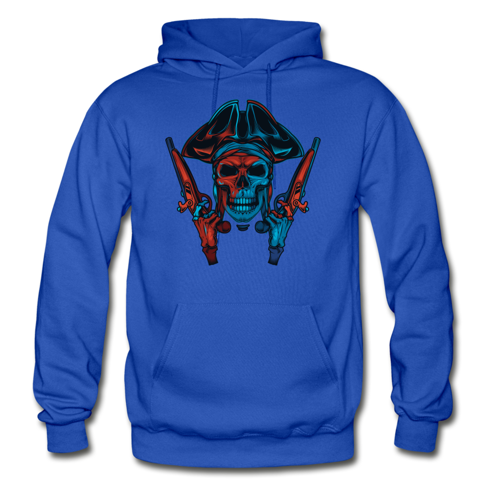 Pirate Skull with Guns Hoodie - royal blue