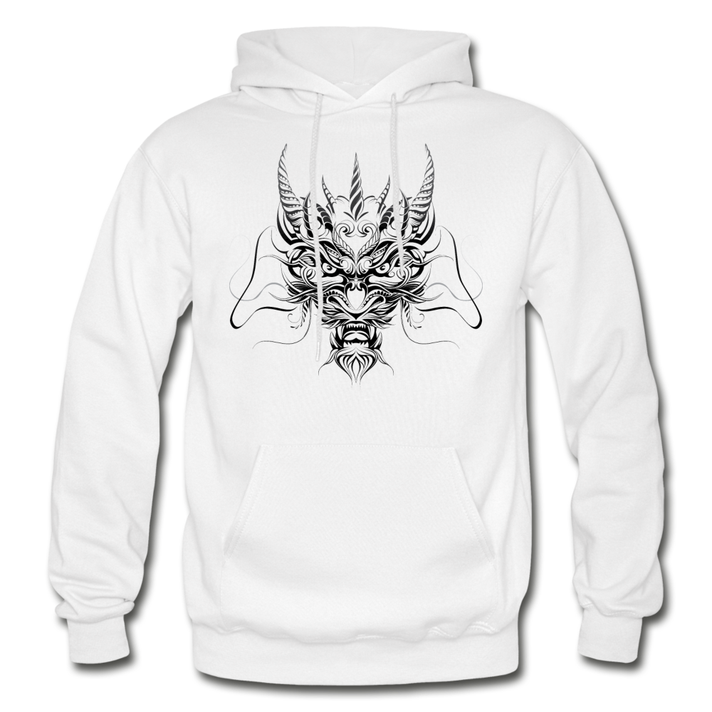 Tribal Dragon Head Hoodie - white