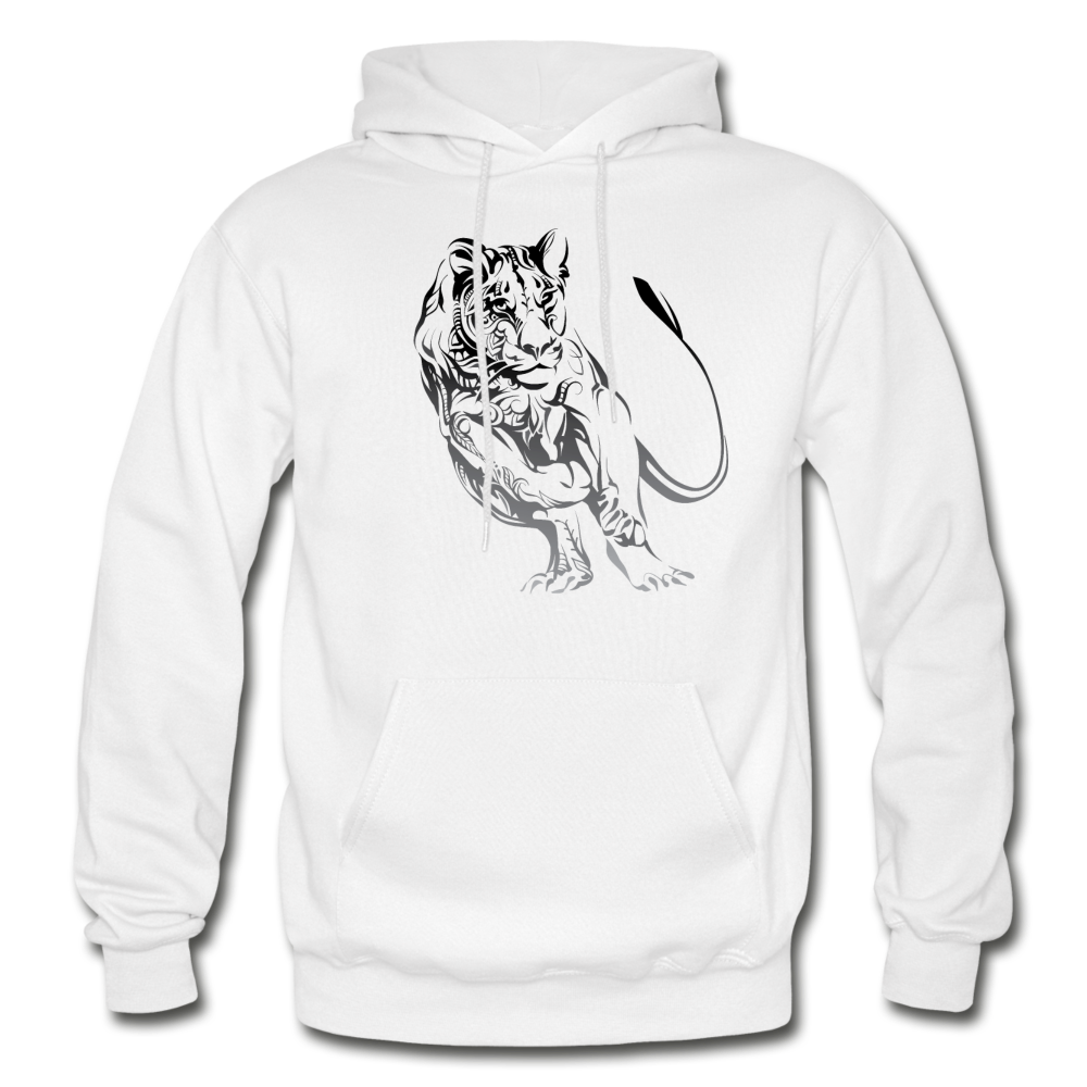 Tribal Maori Jungle Cat Hoodie - white