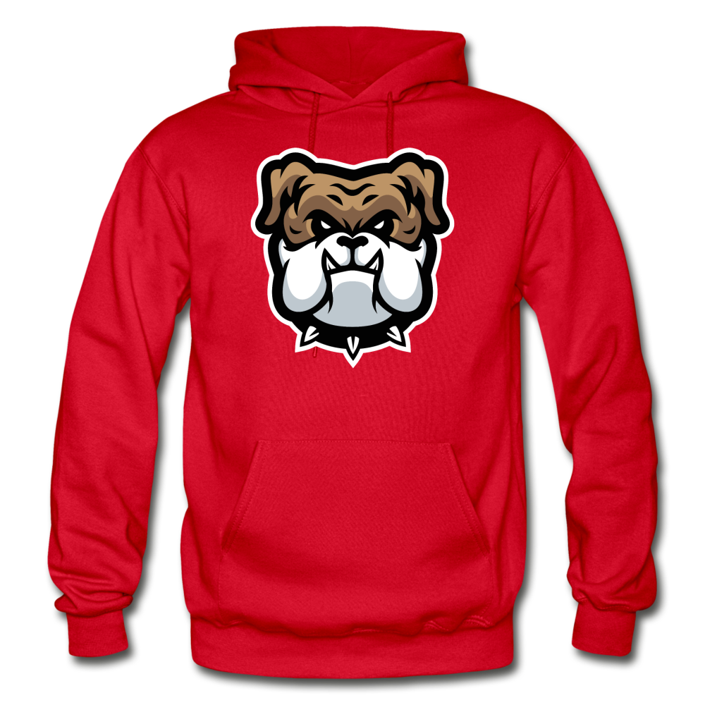 Bulldog Cartoon Hoodie - red